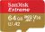 SanDisk Extreme microSDXC, U3, C10, V30, UHS 1, 160MB/s R, 60MB/s W, A2 Card, for 4K Video Rec on Smartphones,  Action Cams & Drones, SDSQXA2 64GB color image