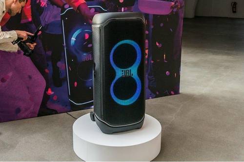JBL PartyBox Ultimate  Massive party speaker with powerful sound,  multi-dimensional lightshow, and splashproof design.