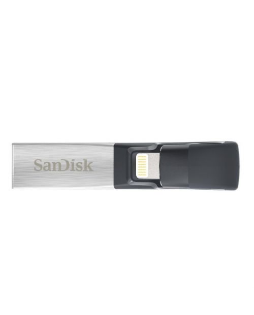 Pendrive para móvil 128 GB  SanDisk iXpand Flash Drive Go, Para iPhone y  iPad, USB 3.0, OTG, Windows y Mac, Negro