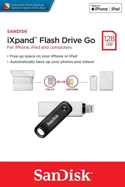 SanDisk iXpand Go - clé USB - 128 Go (SDIX60N-128G-GN6NE)