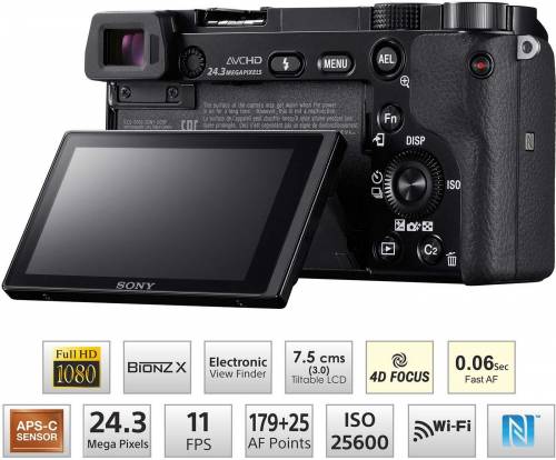 Sony Alpha 6000 - APS-C Interchangeable Lens Camera 24.3MP, 11FPS, Full HD  1080p