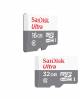 Sandisk 16GB and 32GB Ultra MicroSD Class 10 Memory Cards Combo image 