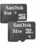 Sandisk 8GB & 32GB Class 4 MicroSD Memory Cards Combo Pack image 