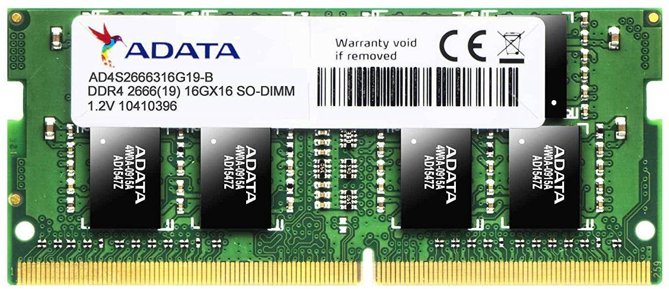 ADATA 16GB DDR4 2666Mhz SODIMM Memory (AD4S2666316G19-R) zoom image