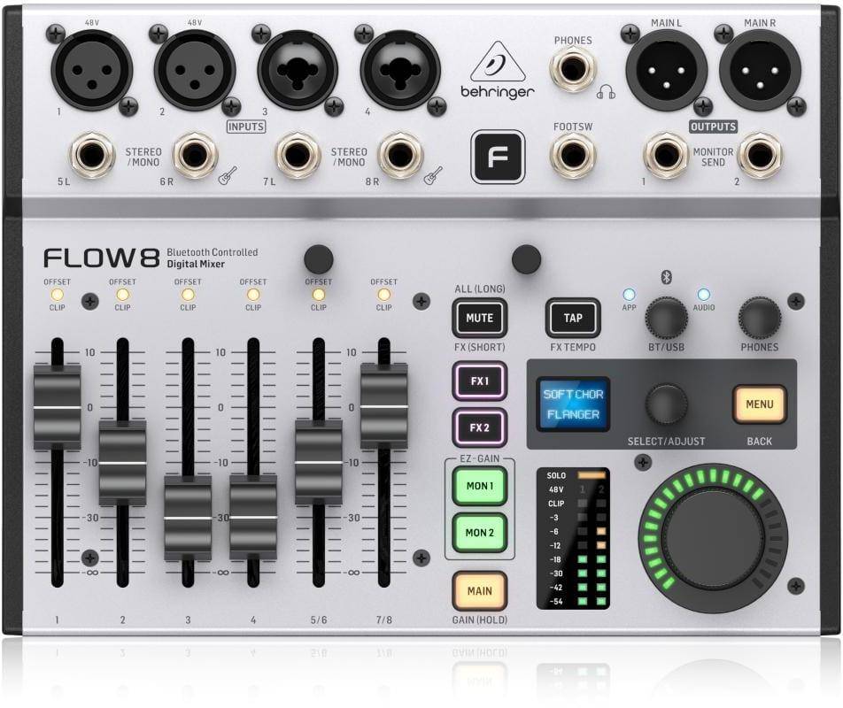 Behringer Flow 8 8-Input Digital Mixer with Bluetooth Audio and App Control zoom image