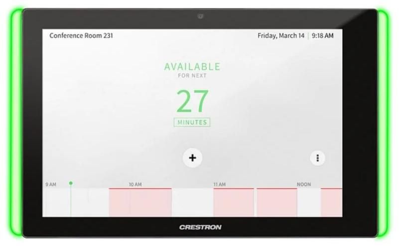 Crestron TSS-10-B-S-LB KIT 10.1 In Room Scheduling Touch Screen, Black Smooth, with Multisurface Mount Kit and Room Availability Light Bar zoom image