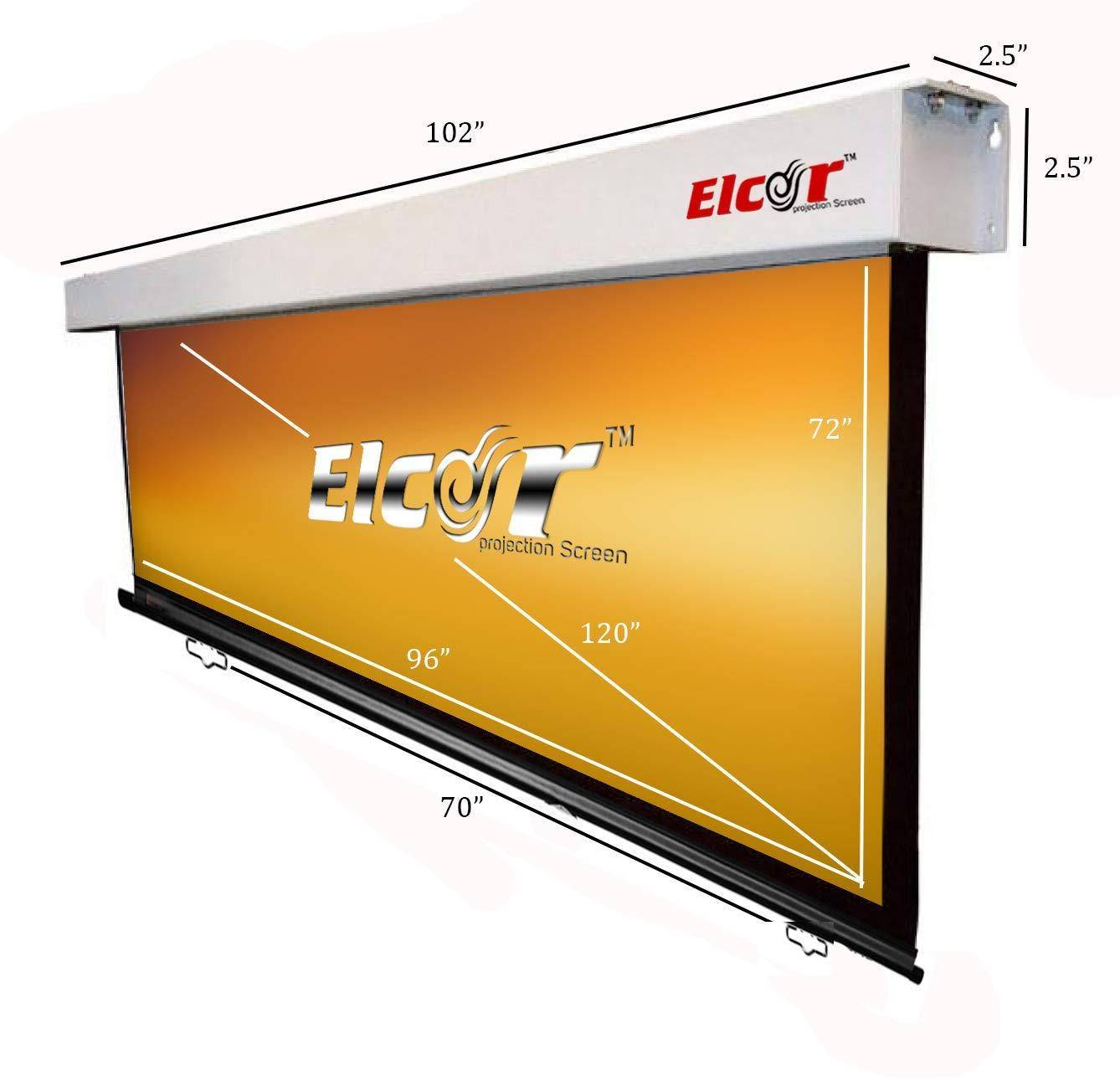ELCOR Manual Wall Spring Action Projector Screen 6 x 8 ft zoom image