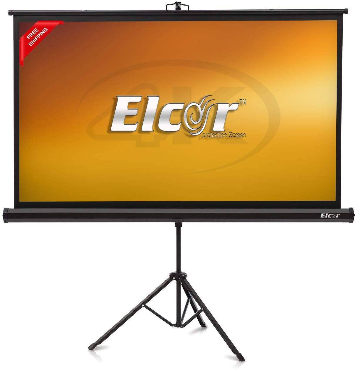 ELCOR Tripod Type Ultra HD 4 x 6 ft Anti-UV Projector Screen zoom image