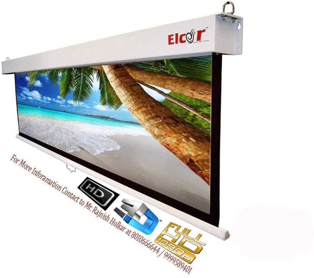 ELCOR Wall Spring Action 4.5 x 8 ft 3D & 4K Projector Screen zoom image