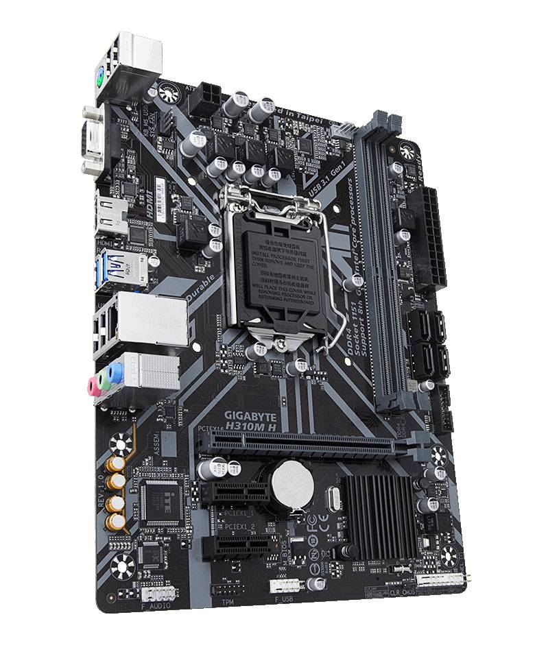 Gigabyte Intel H310M-H Ultra Durable Motherboard with Gigabyte 8118 Gaming LAN zoom image