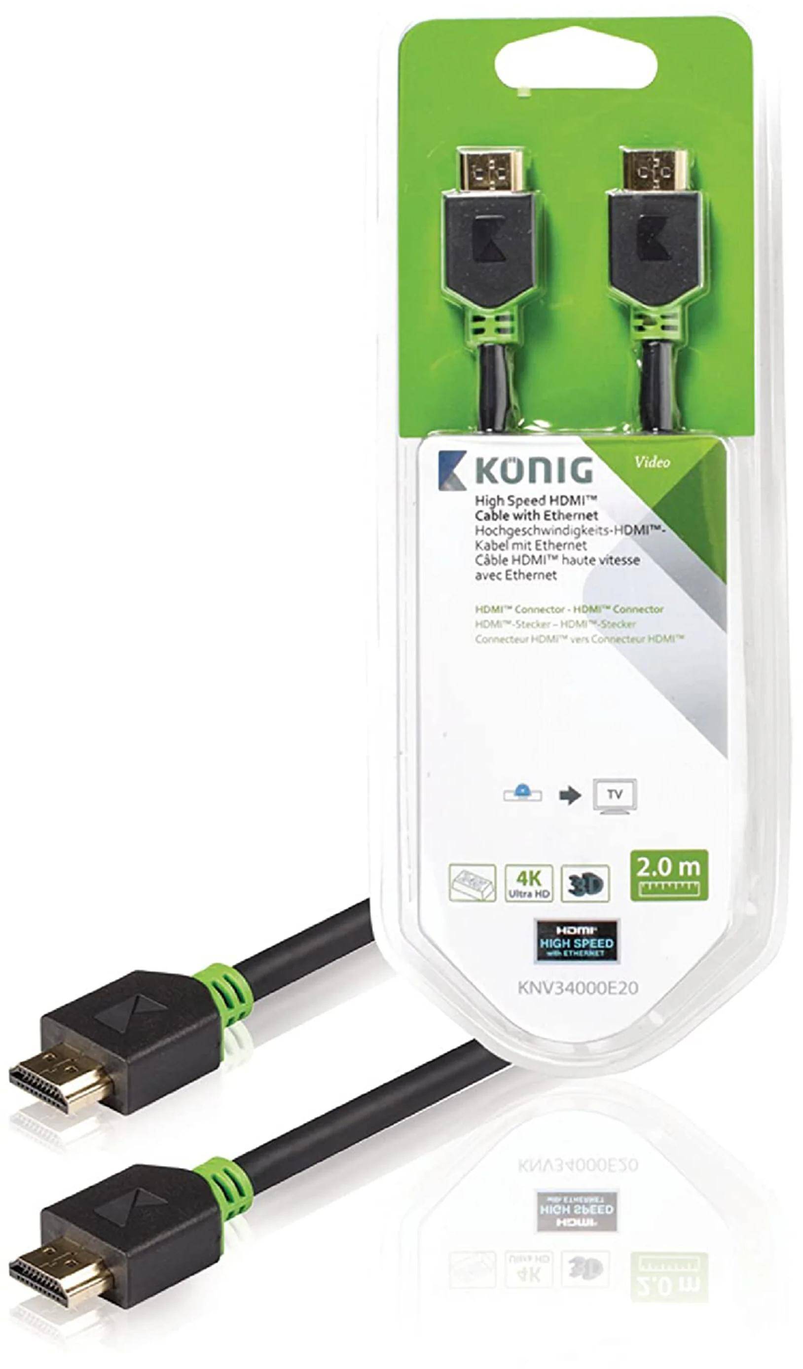 Konig High Speed HDMI Cable with HDMI Connector Data Cables 2 Meter zoom image