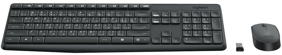 Logitech MK235 Wireless Keyboard and Mouse Combo (Hindi + English) zoom image