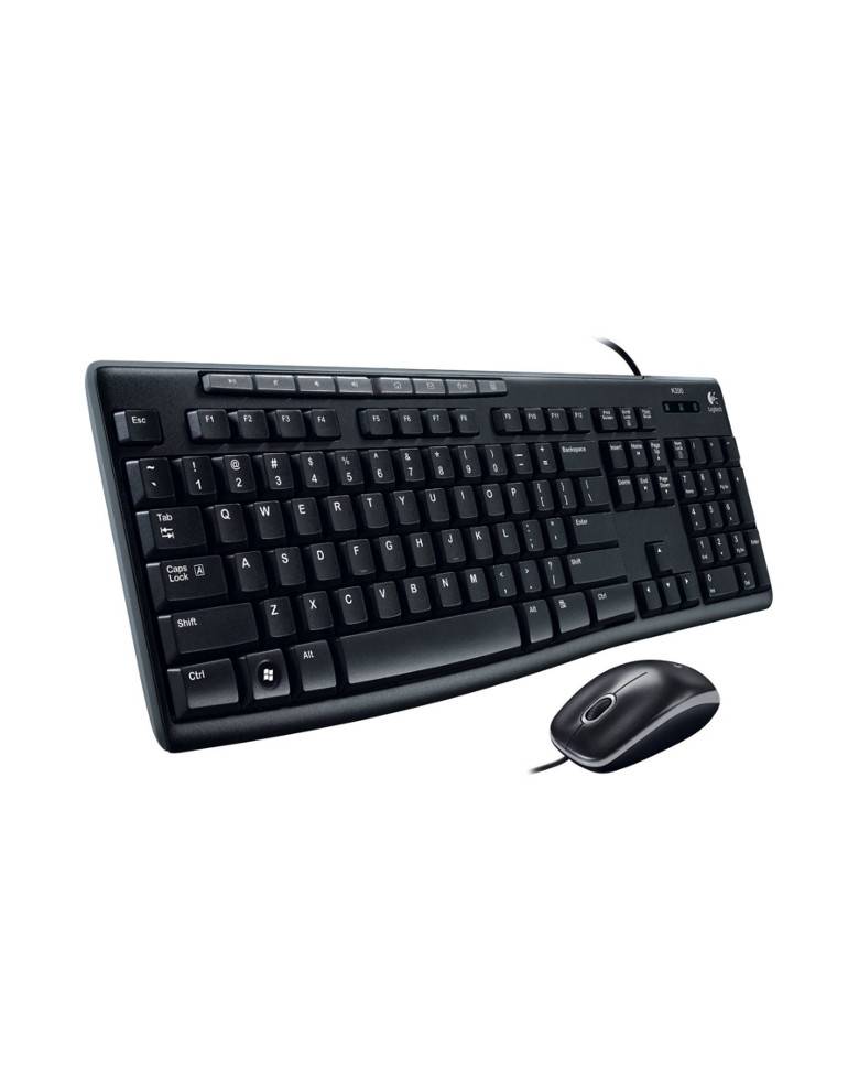Logitech MK200 Media Wired Keyboard and Mouse Combo (Black) zoom image