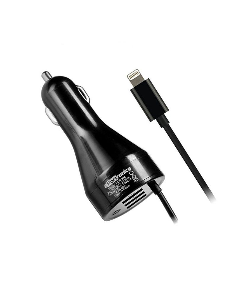Portronics Car Charger 3 USB Port with Micro USB Cable zoom image