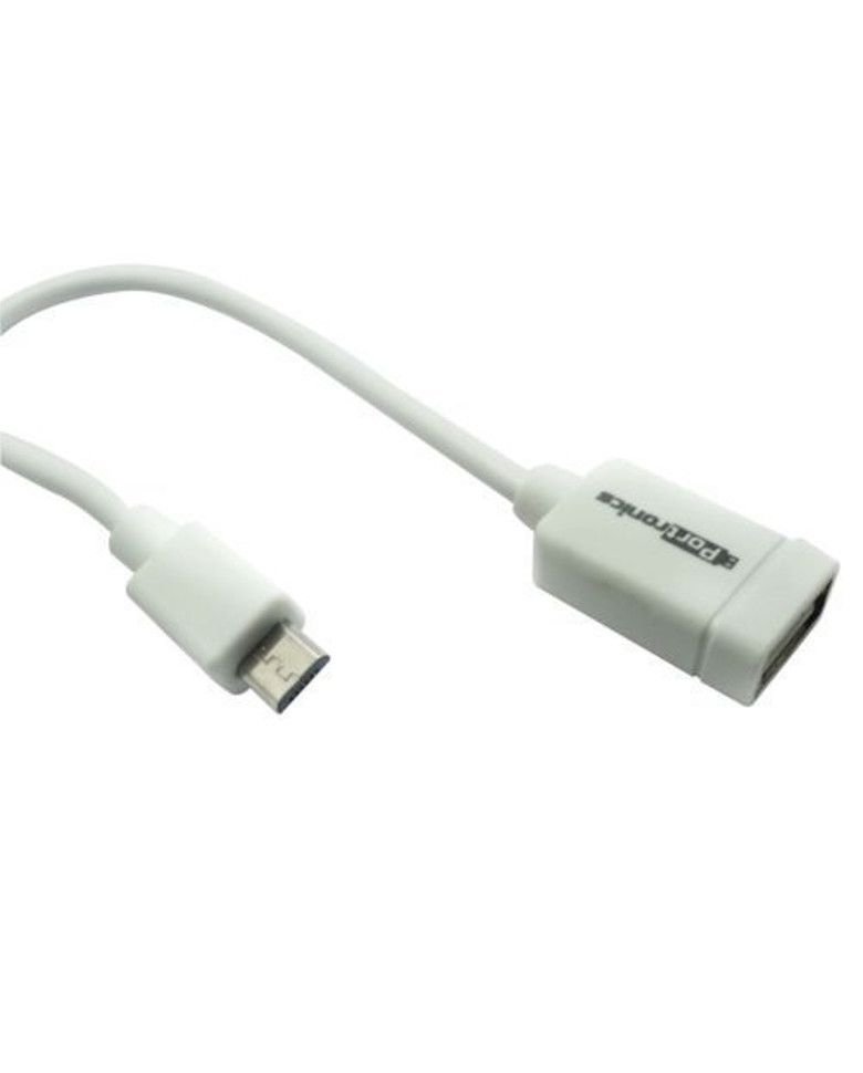 Portronics Micro USB to USB OTG Cable (White) zoom image