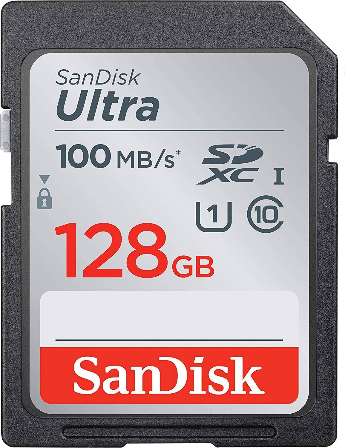 SanDisk Ultra SDXC UHS-I 100MB/s,C10,U1 128GB Memory Card (SDSDUNR-128G-GN6IN) zoom image