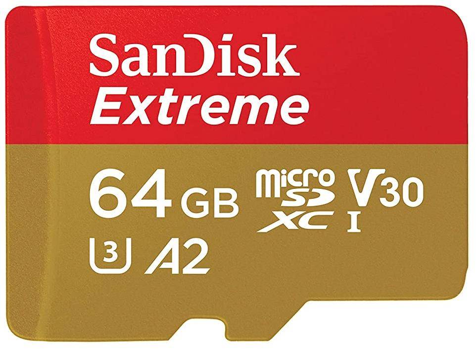 Sandisk Extreme USD 64GB Memory Card for 4K Video on Smartphones, Action Cams & Drones (SDSQXA2-064G-GN6MN) zoom image