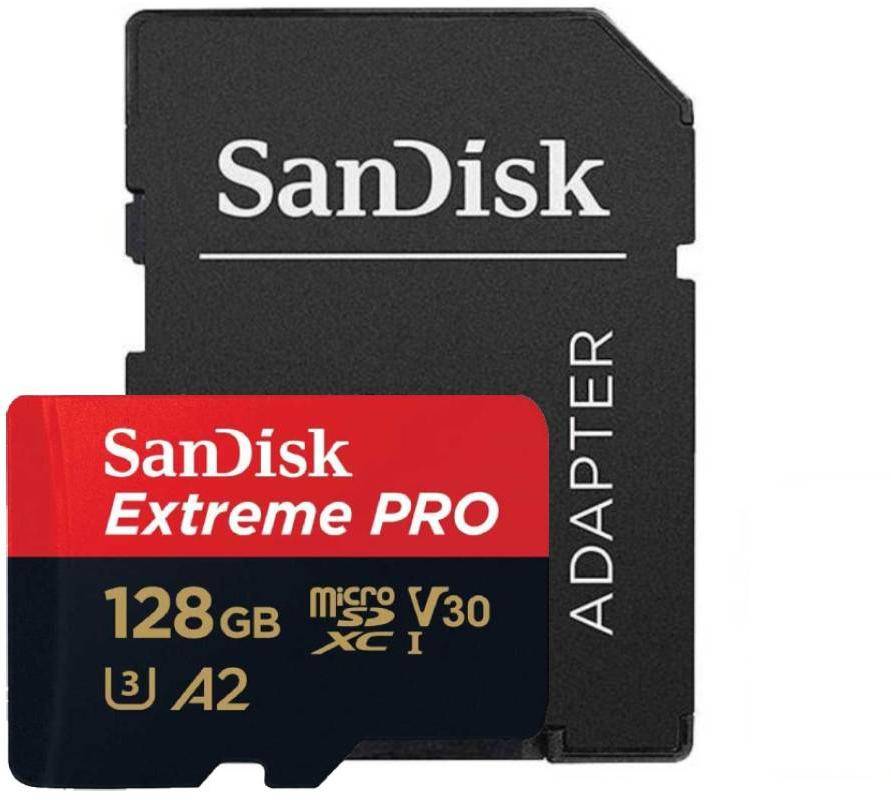 Sandisk 128GB Extreme Pro Memory Card A2 MicroSDXC UHS-I U3 V30 (SDSQXCY-128G-GN6MA) zoom image