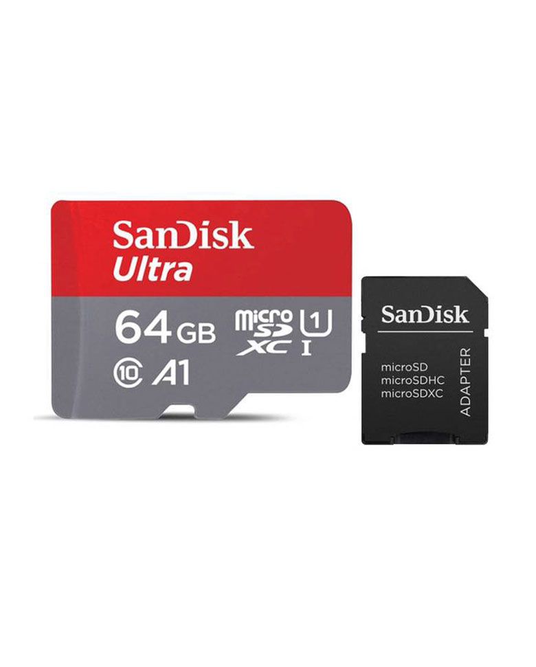 SanDisk 64GB A1 Class 10 microSDXC Memory Card with Adapter zoom image