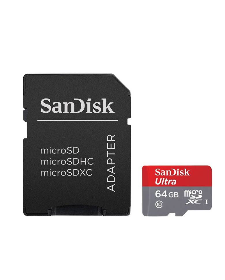 SanDisk Ultra MicroSDHC 64GB UHS-I Class 10 Memory Card With Adapter(80 MB/s Speed) zoom image