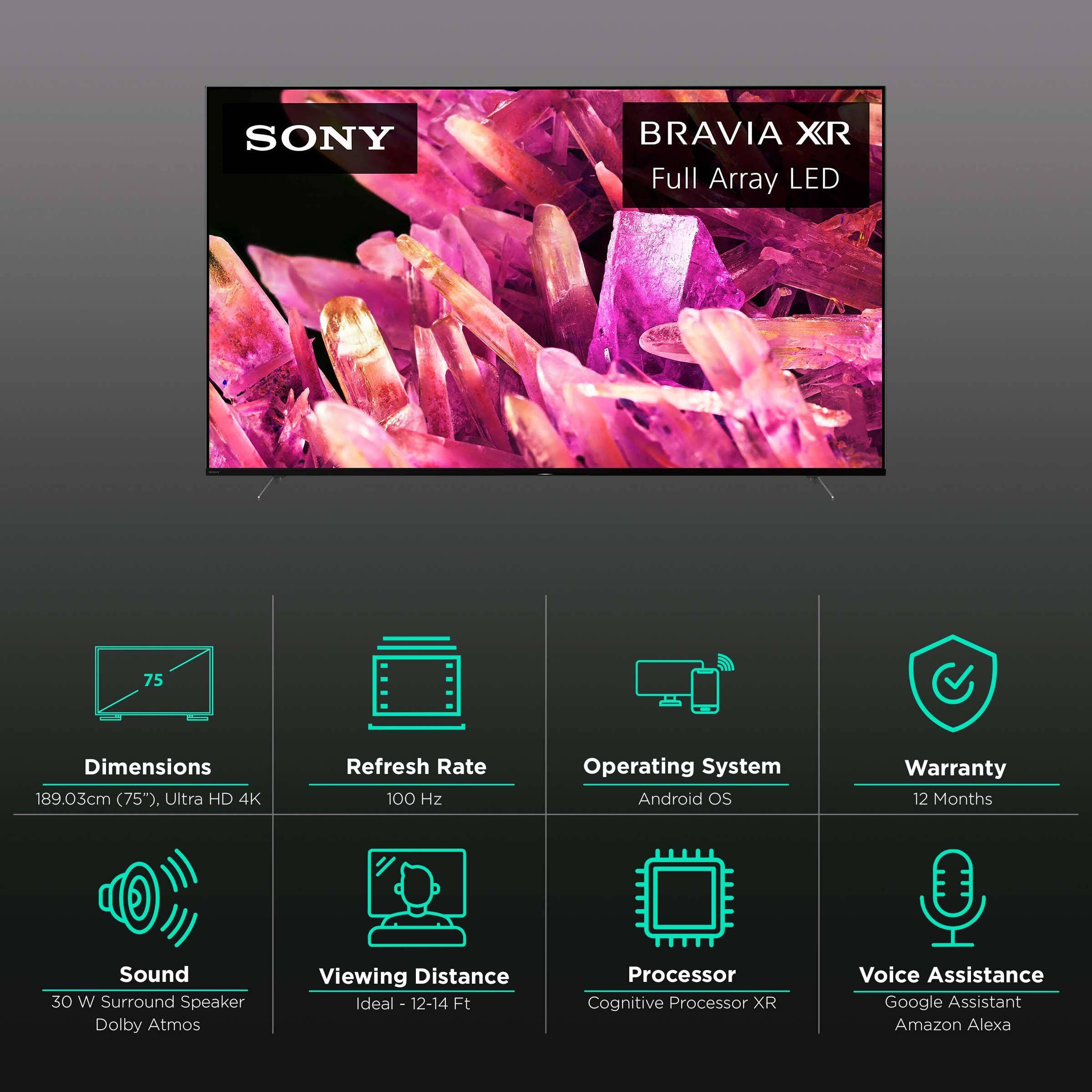 Sony Bravia XR-75X90L 189 cm (75 inches) XR Series 4K Ultra HD Smart LED Google TV zoom image