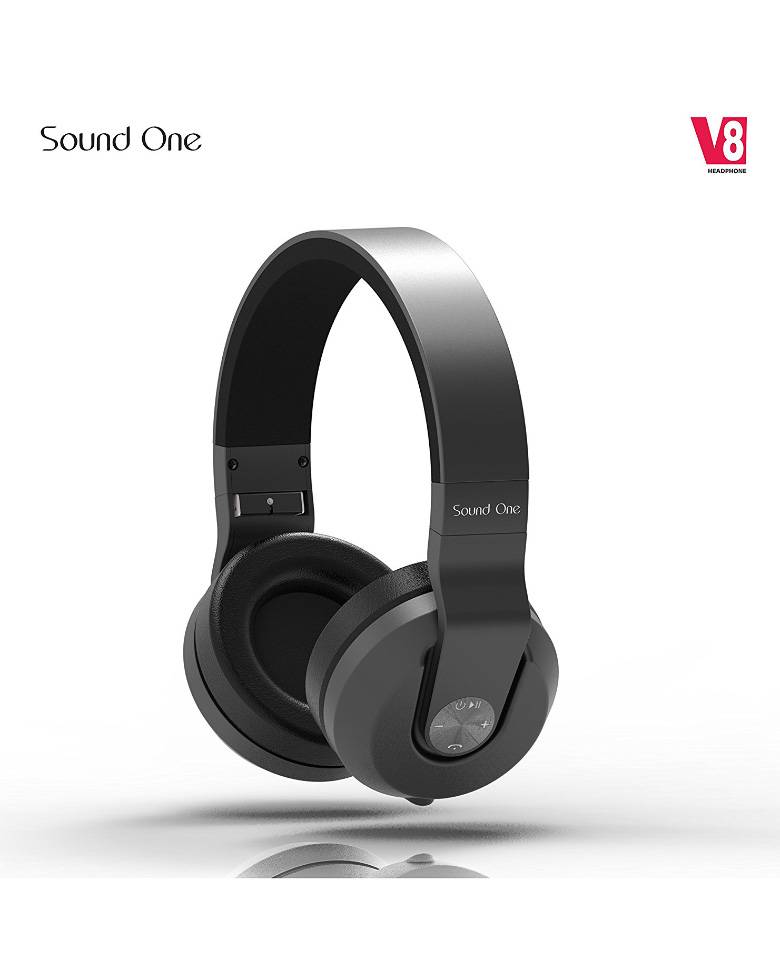 Sound One V8 Bluetooth Wireless Headphones with Mic (Black)  zoom image