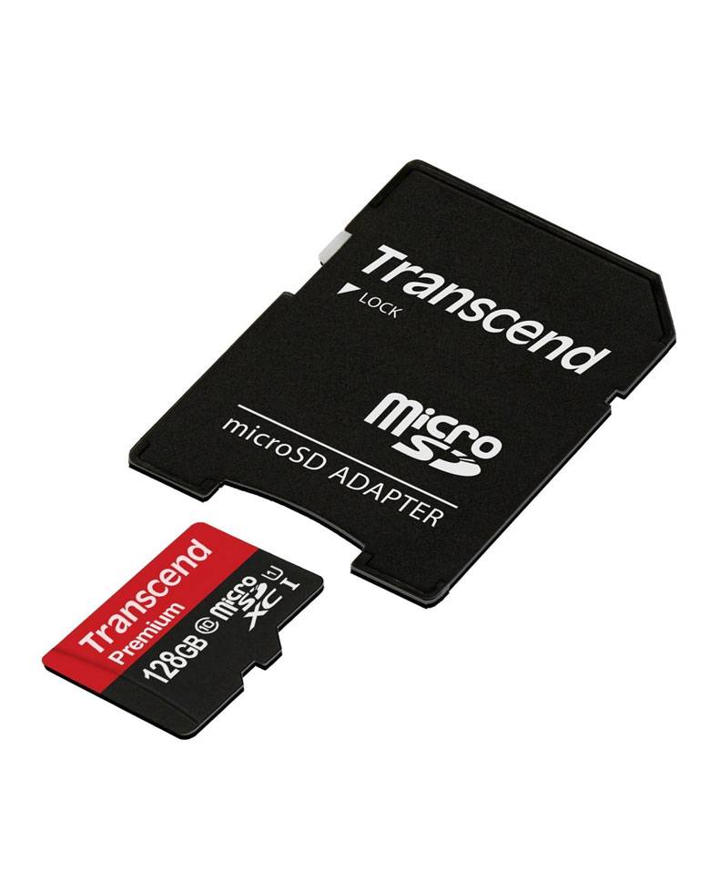 Transcend MicroSDXC/SDHC 128GB Class 10 Memory Card with Adapter zoom image