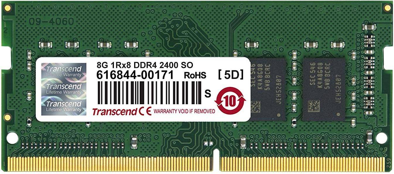 Transcend 8GB (8GBx1) 2400MHz DDR4 SODIMM Laptop Memory (TS1GSH64V4B) zoom image