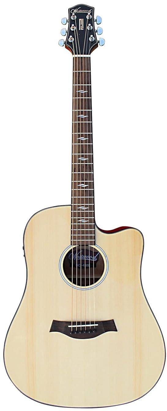 Westwood DC-480FE Dreadnought Cutaway Trans-Acoustic Guitar - Natural zoom image