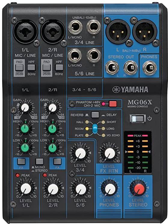 Yamaha MG06X 6-Channel Compact Stereo digital Mixer Console zoom image