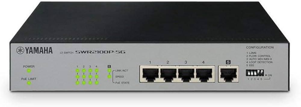 Yamaha SWR2100P 5G 5-port L2 Network Switch, with PoE zoom image
