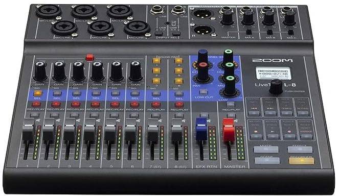 Zoom LiveTrak L8 Digital Mixing Console With Four AA Batteries or a USB Power Supply zoom image